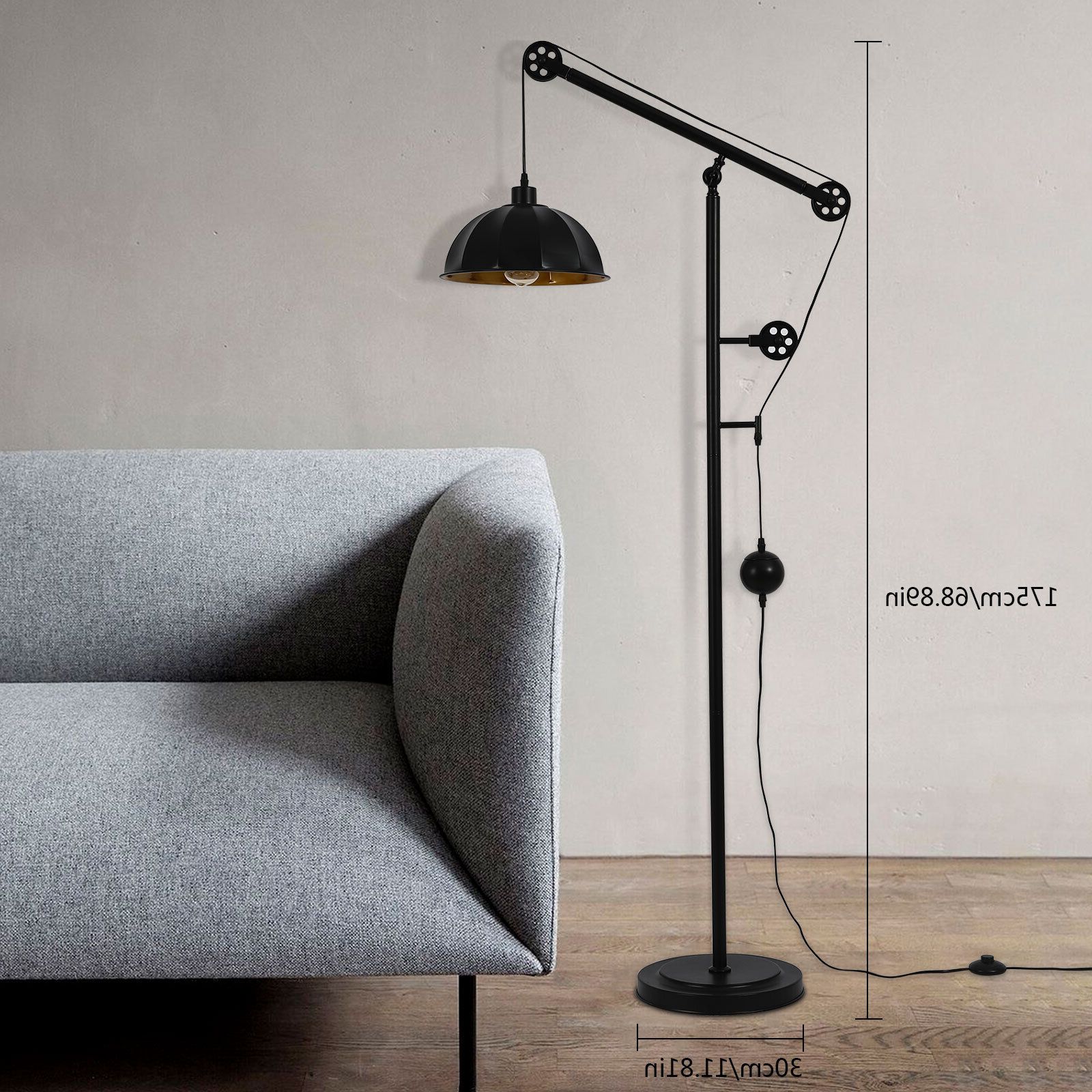 Retro Texture Arched Floor Lamp Dimmable Standing Light Corner Arc Floor  Lamp | Ebay For Grey Textured Floor Lamps (Gallery 19 of 20)