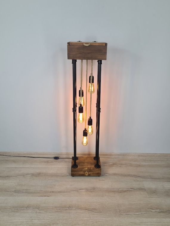 Rustic Farmhouse Industrial Floor Lamp Rustic Home Decor – Etsy (View 14 of 20)