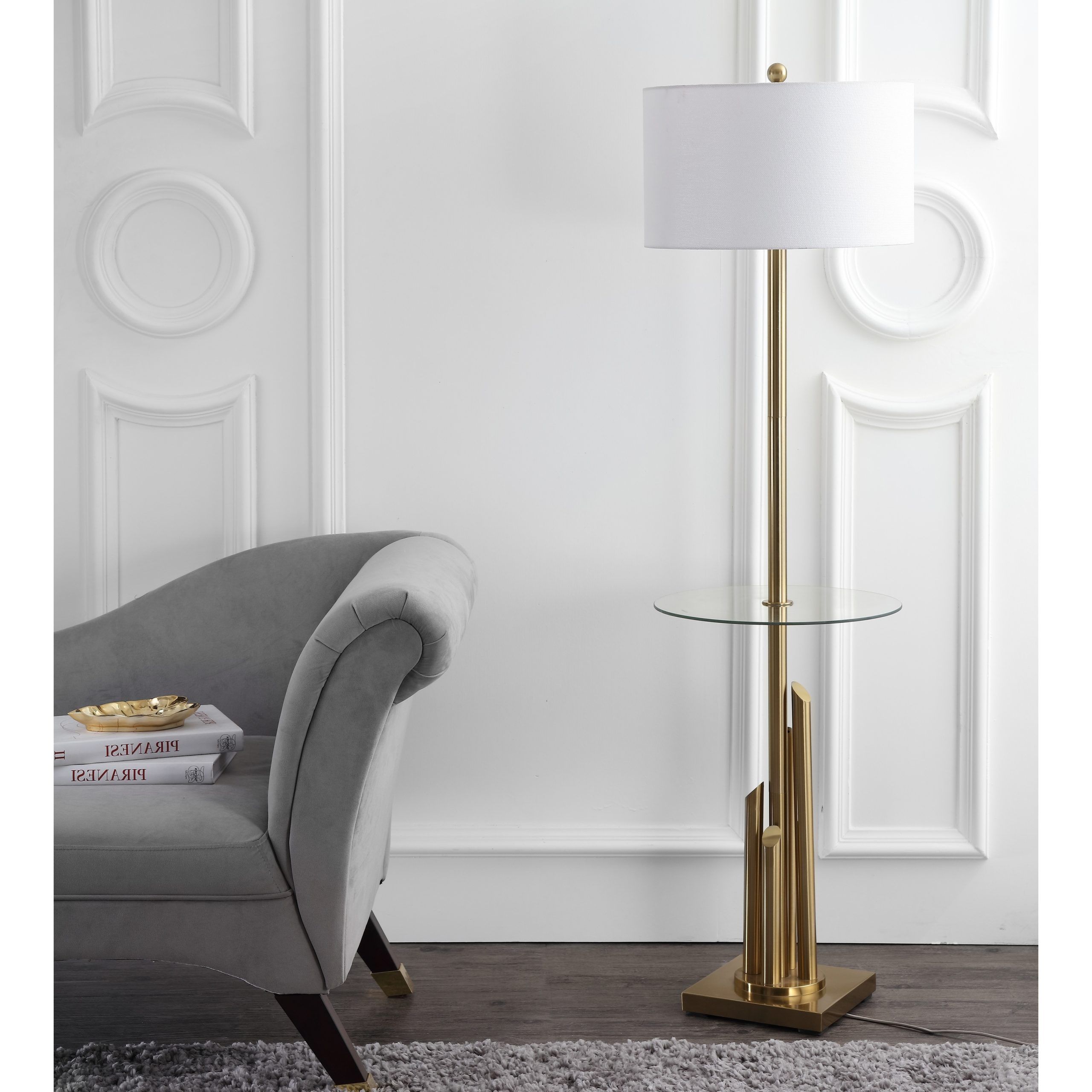 Safavieh Lighting 61 Inch Ambrosio Glass Side Table Floor Lamp – 17" X 17"  X 61" – On Sale – Overstock – 19459395 For 61 Inch Floor Lamps (View 3 of 20)