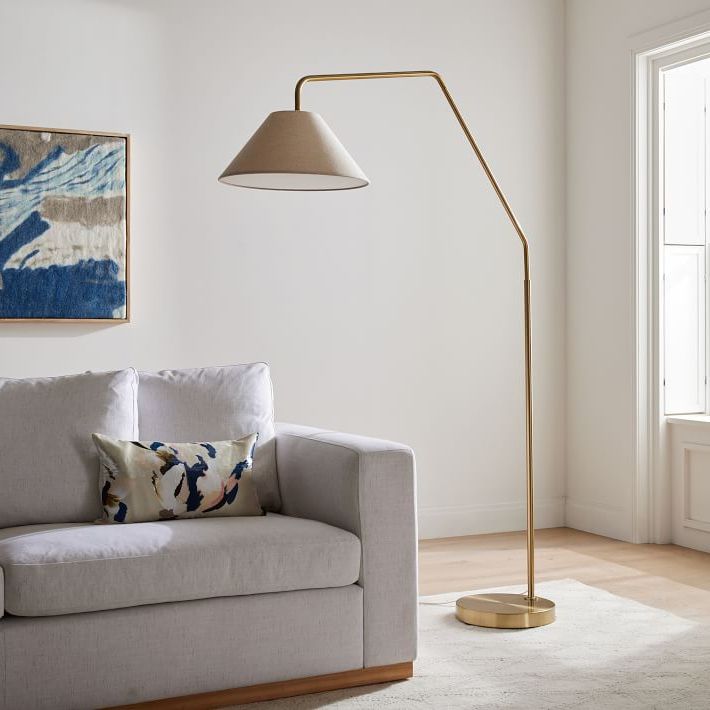 Sculptural Overarching Fabric Cone Floor Lamp (75") | West Elm Pertaining To Cone Floor Lamps (View 1 of 20)