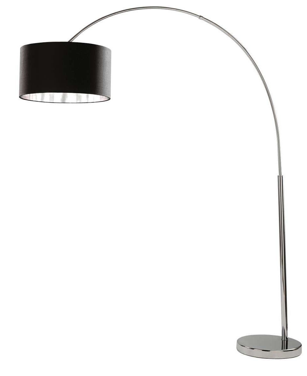 Searchlight 1013cc Arcs Floor Lamp – Chrome/black Shade Silver Liner | Jr  Lighting Intended For Silver Chrome Floor Lamps (View 18 of 20)