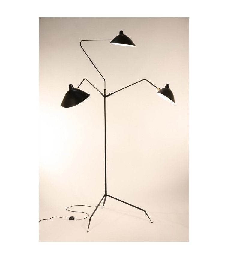 Serge Mouille 3 Arm Floor Lamp I Uber Modern For 3 Piece Set Floor Lamps (View 16 of 20)