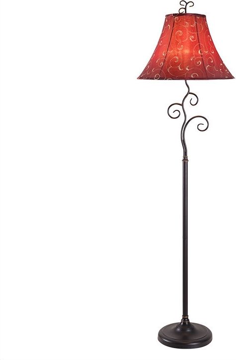 Shop Contemporary 61 Inch Tall Floor Lamp With Red And Gold Bell Shade | Floor  Lamps | Casaone | United States | Casaone Inside 61 Inch Floor Lamps (View 13 of 20)