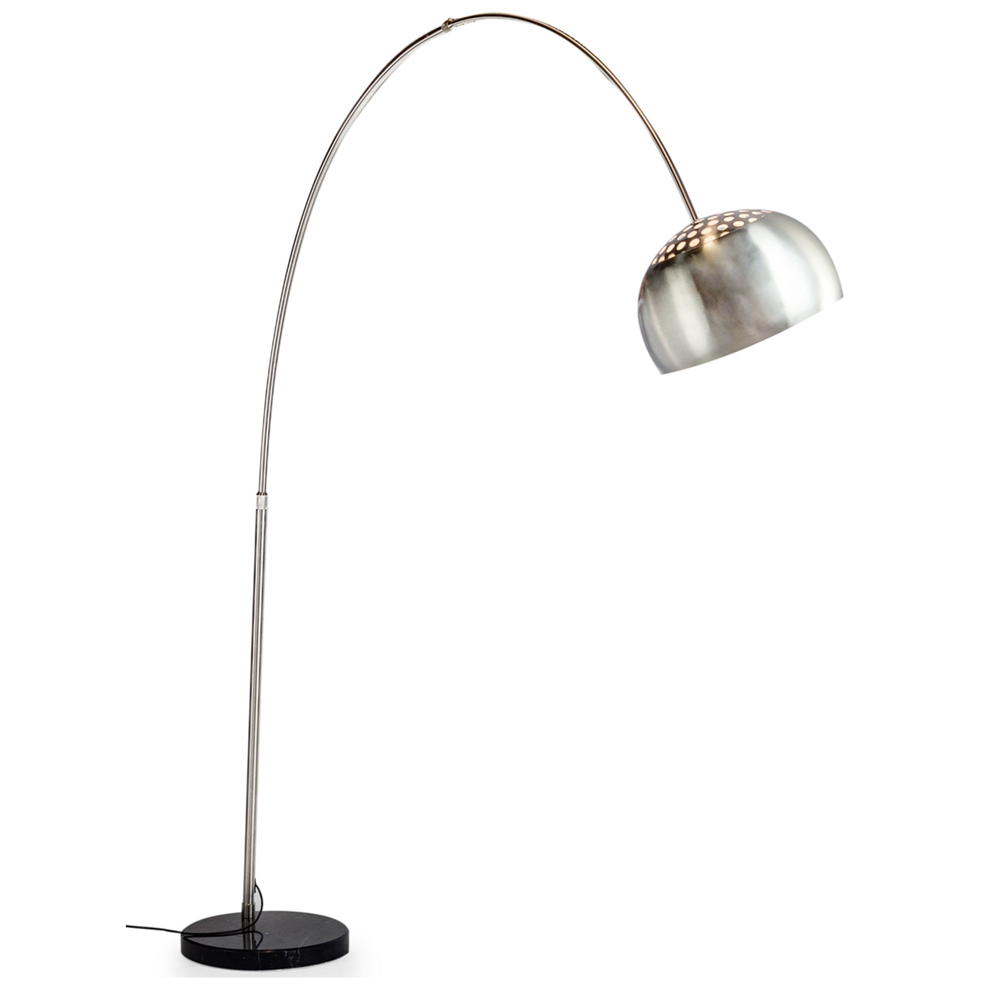 Silver Arc Floor Lamp | Modern Floor Lamps | Homesdirect365 Inside Steel Floor Lamps (View 11 of 20)