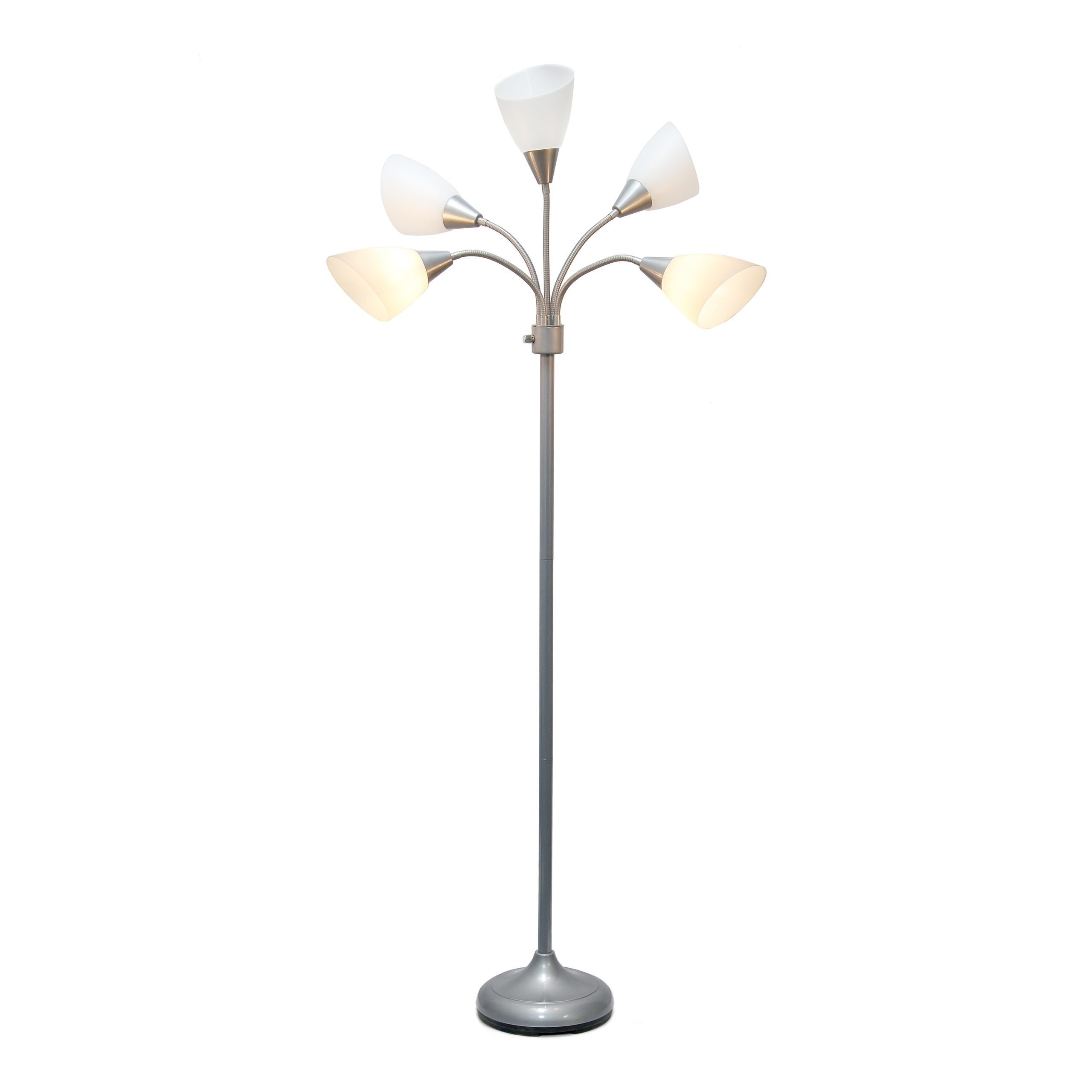 Simple Designs 67 In Silver Multi Head Floor Lamp In The Floor Lamps  Department At Lowes For 5 Light Floor Lamps (View 14 of 20)