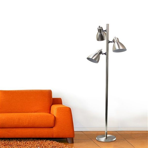 Simple Designs Metal 3 Light Tree Floor Lamp In Brushed Nickel Finish –   (View 15 of 20)