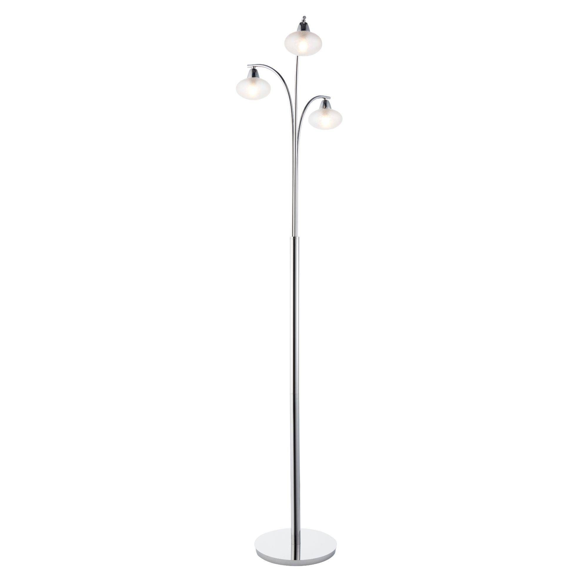 Sion 3 Light 160cm Polished Chrome Floor Lamp With Frosted Glass Shade |  Pagazzi Lighting Intended For Frosted Glass Floor Lamps (View 9 of 20)