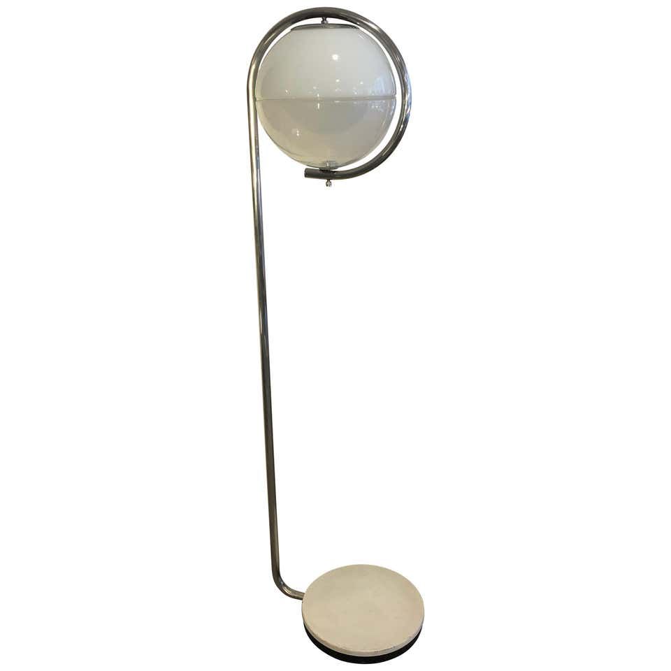 Spherical Lampshade And Steel Floor Lamp – Pescetta In Silver Steel Floor Lamps (View 8 of 20)