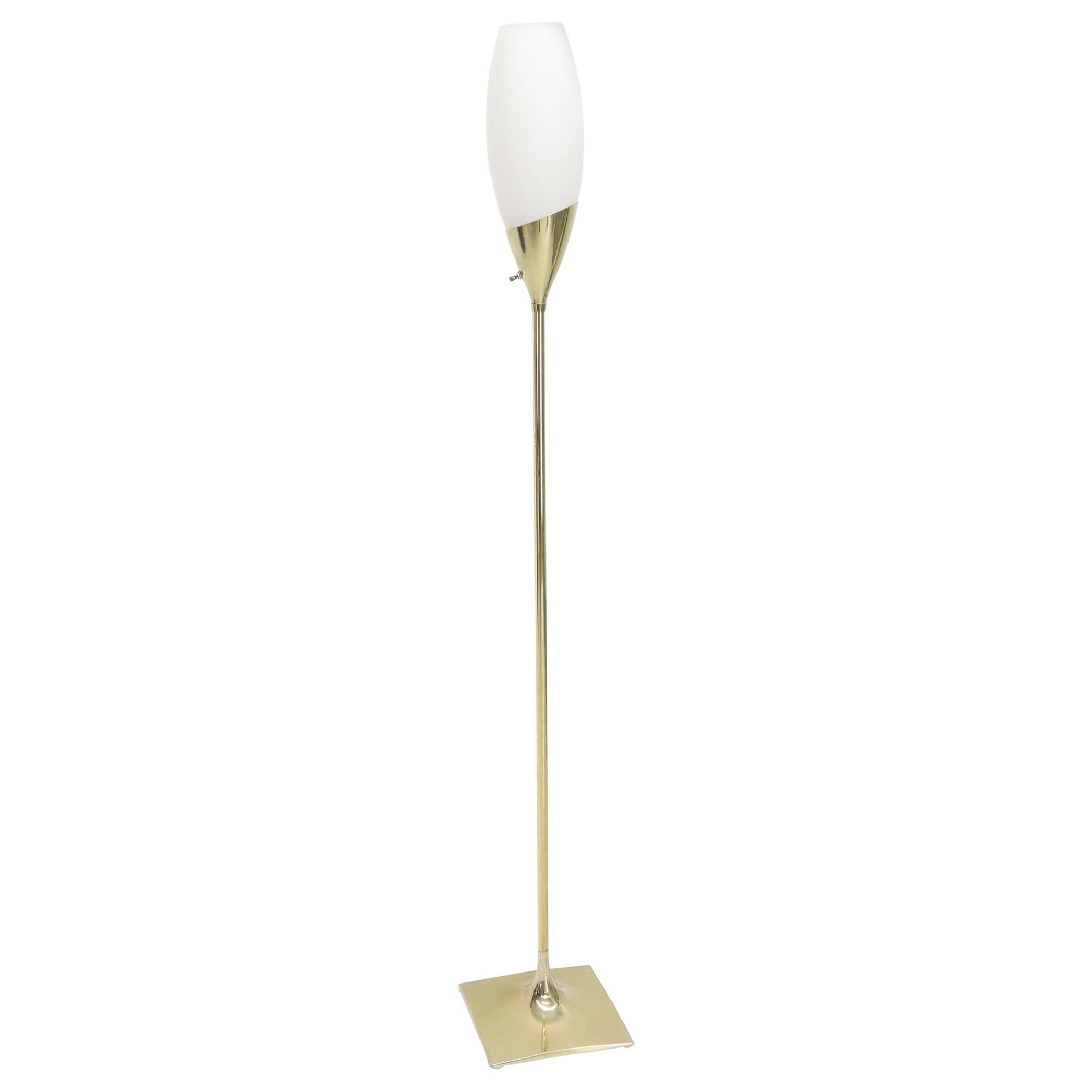 Square Tulip Base Champagne Or Wine Style White Frosted Glass Floor Lamp  For Sale At 1stdibs | Tulip Floor Lamp, Wine Glass Floor Lamp, Tulip Shaped Floor  Lamps Pertaining To Frosted Glass Floor Lamps (View 16 of 20)