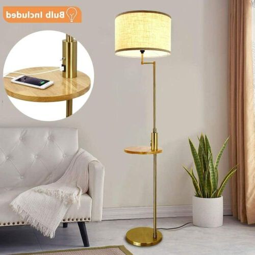 Standing Floor Lamp With Usb Charge Port & Small Table Tall Pole Floor  Lights | Ebay Throughout Floor Lamps With Usb Charge (Gallery 19 of 20)