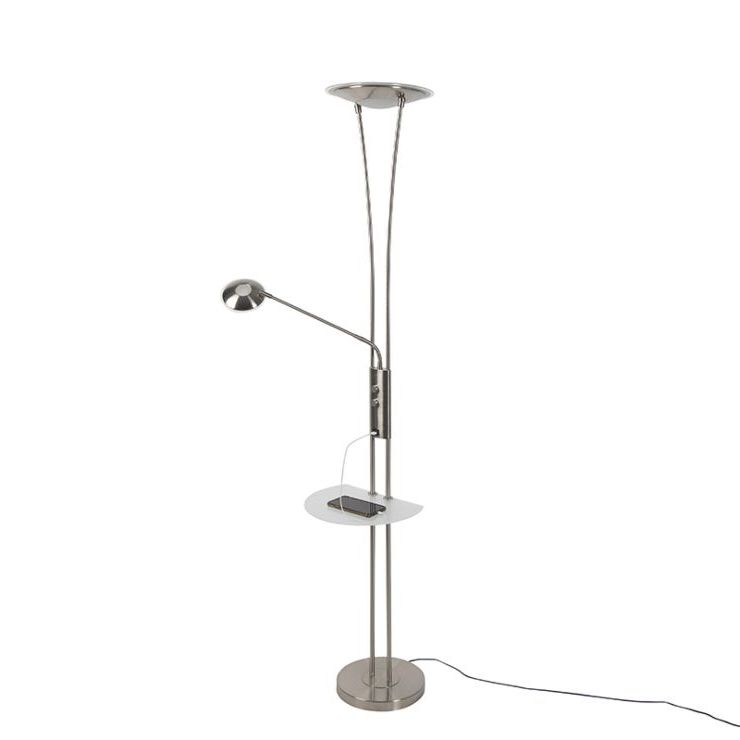 Steel Floor Lamp With Reading Arm Incl (View 5 of 20)