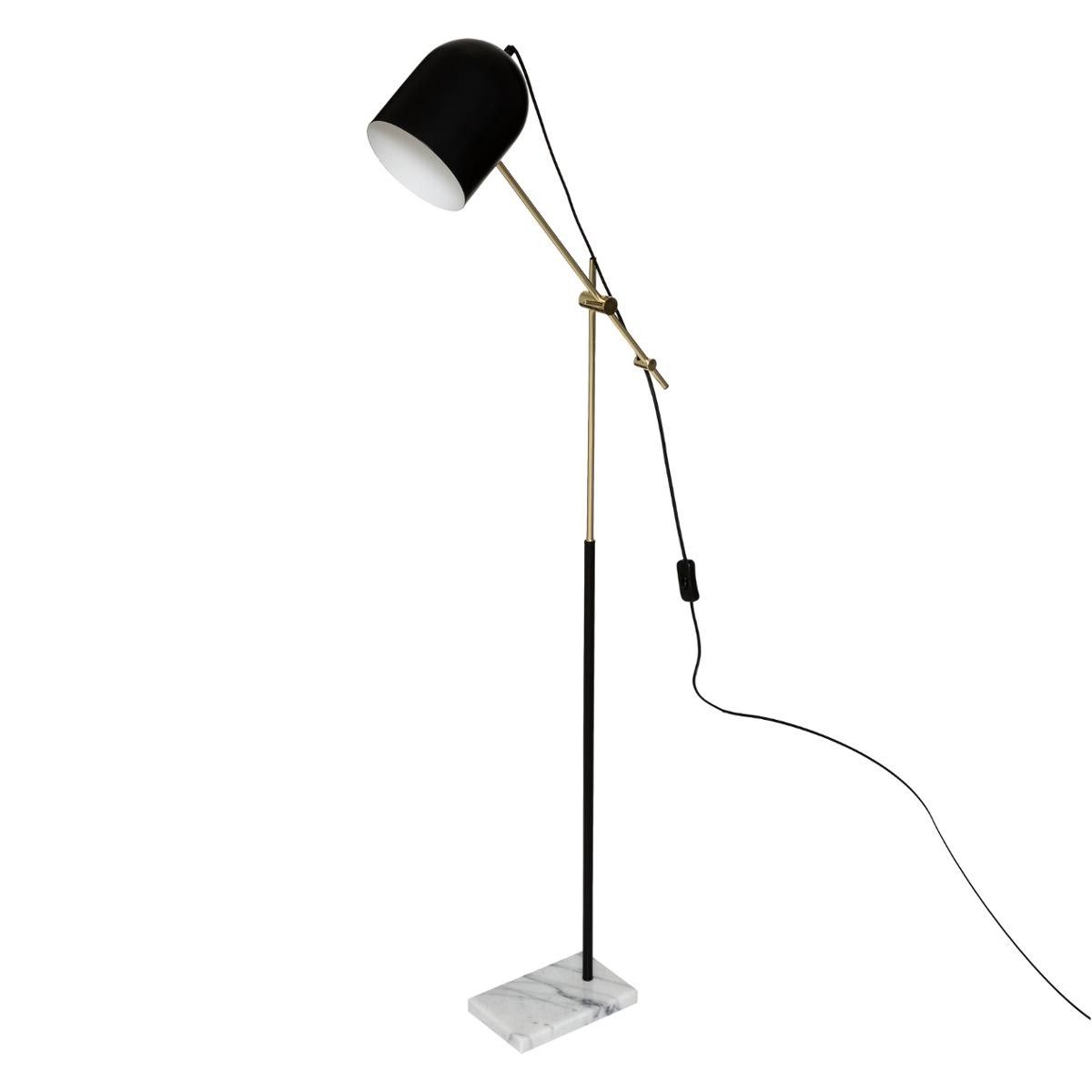 Suite Black And Gold Arc Floor Lamp, Marble Base H (View 10 of 20)