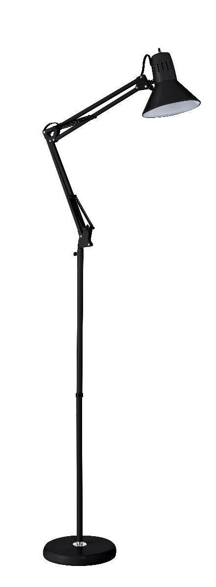 Swing Arm Floor Lamp, Black | Bostitch Office Within Adjustble Arm Floor Lamps (View 1 of 20)