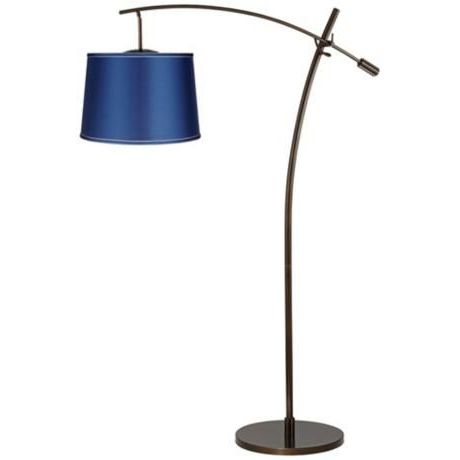 Tara Medium Satin Blue Shade Balance Arm Arc Floor Lamp – #17n19 | Lamps  Plus | Arc Floor Lamps, Floor Lamp, Blue Floor Lamps For Blue Floor Lamps (View 10 of 20)