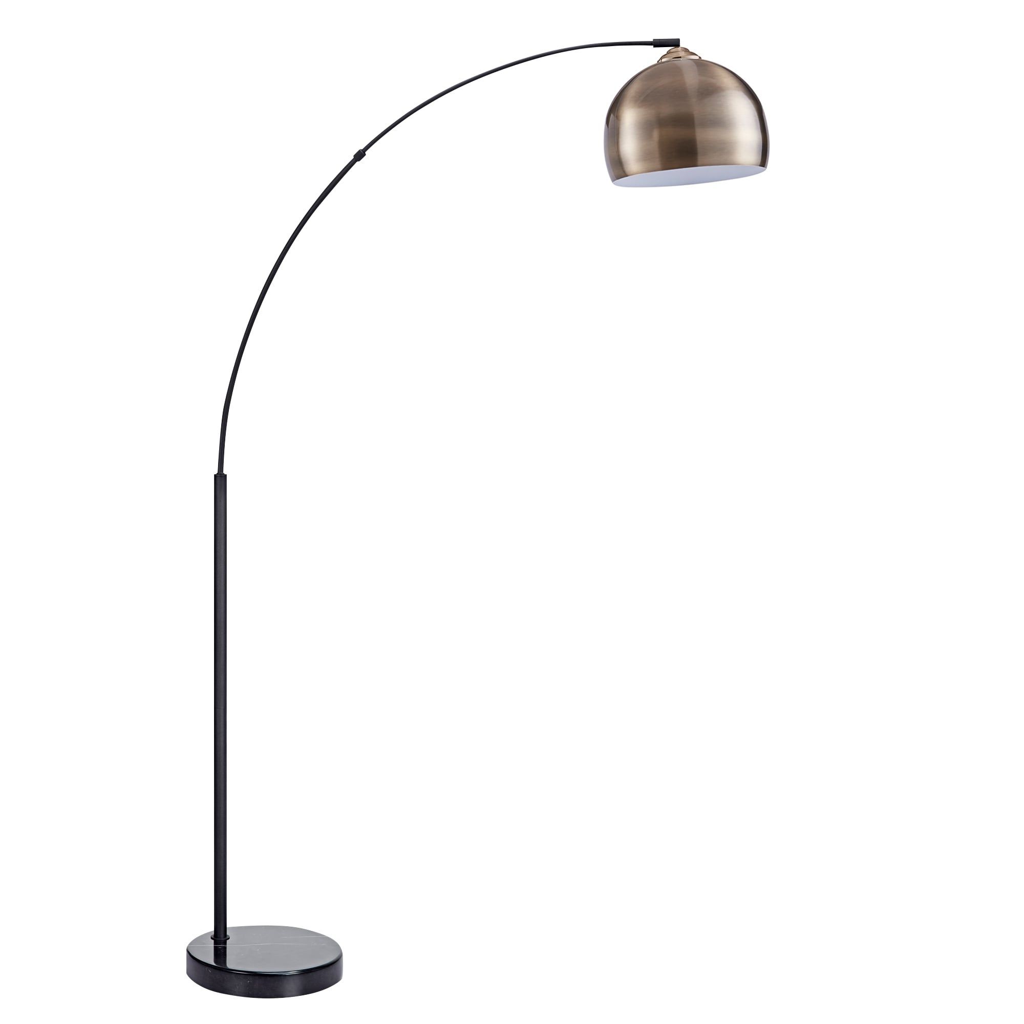 Teamson Home Arquer Arc Floor Lamp With Marble Base, Antique Brass Finished  Shade – On Sale – Overstock – 28386580 Inside Marble Base Floor Lamps (View 13 of 20)