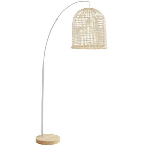 The Home Collective Metal & Rattan Weave Floor Lamp | Temple & Webster Intended For Rattan Floor Lamps (View 15 of 20)
