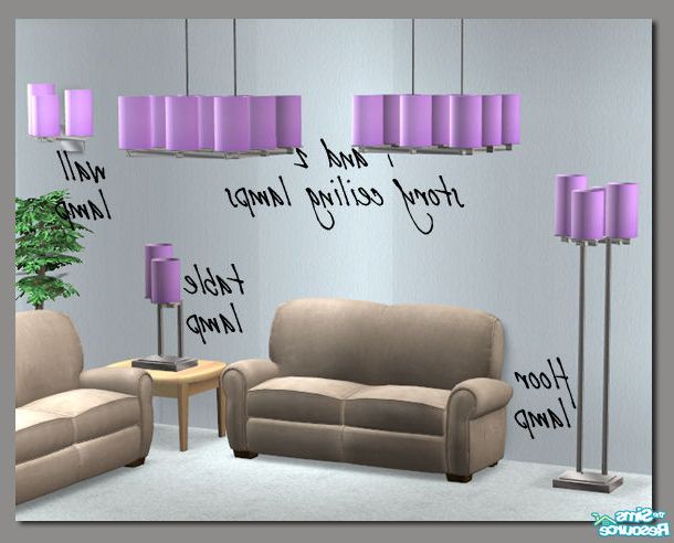 The Sims Resource – Tube Floor Lamp Purple Shade With Purple Floor Lamps (View 16 of 20)