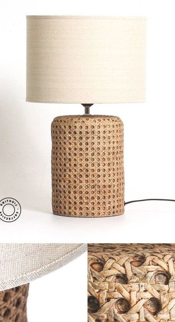 This Open Weave Cane Bedside Table Lamp Is Perfect For Interiors After An  Organic Look (View 11 of 20)