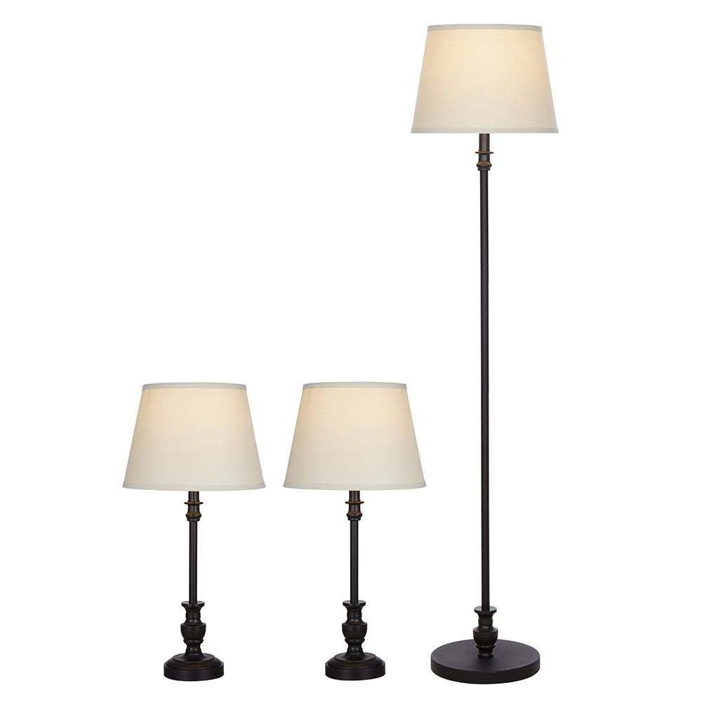 Traditional 3 Piece Lamp Set, Bronze Finish | Ebay With Regard To 3 Piece Setfloor Lamps (View 4 of 20)