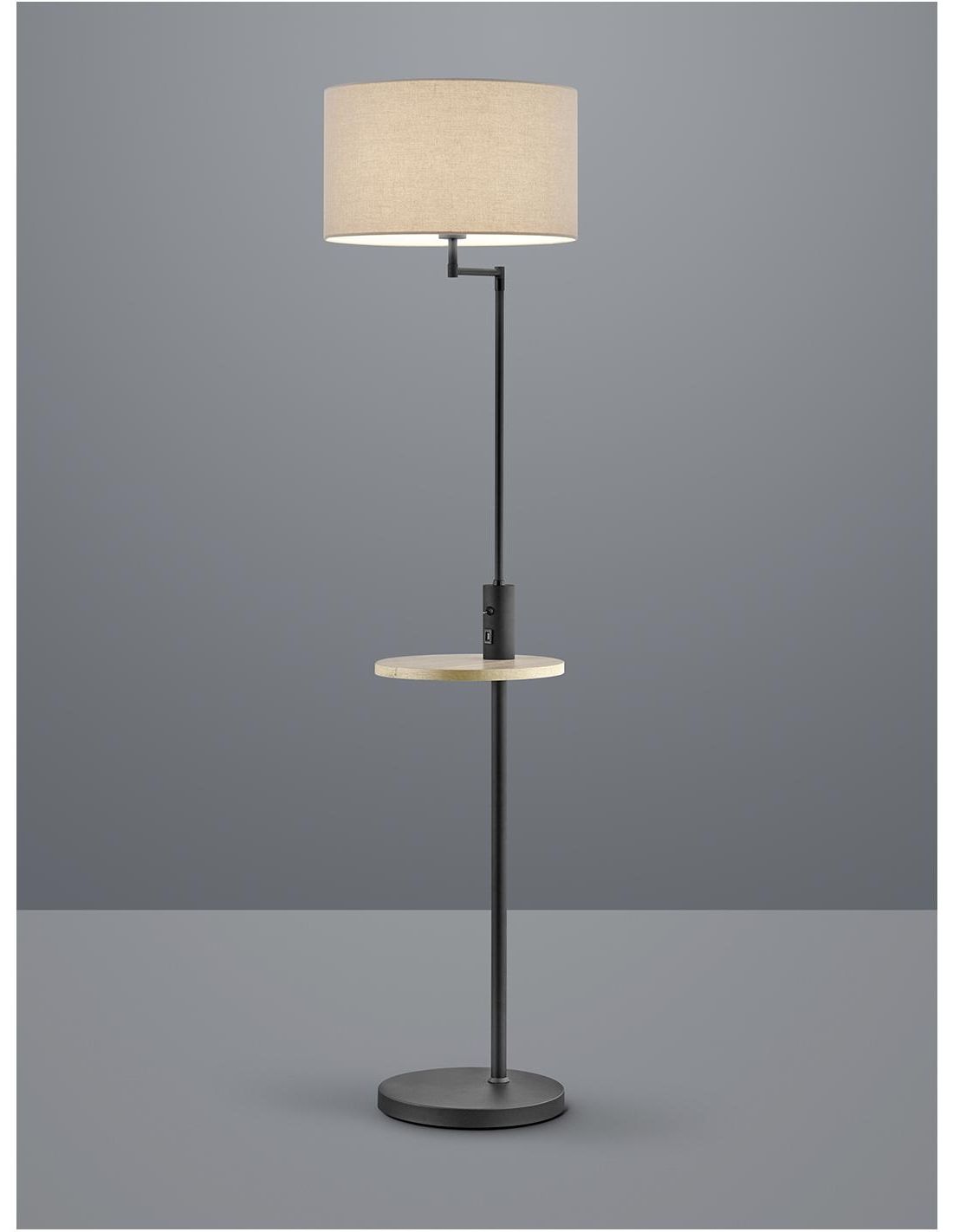 Trio 400400132 Claas Floor Lamp Black Usb Intended For Floor Lamps With Usb (View 1 of 20)