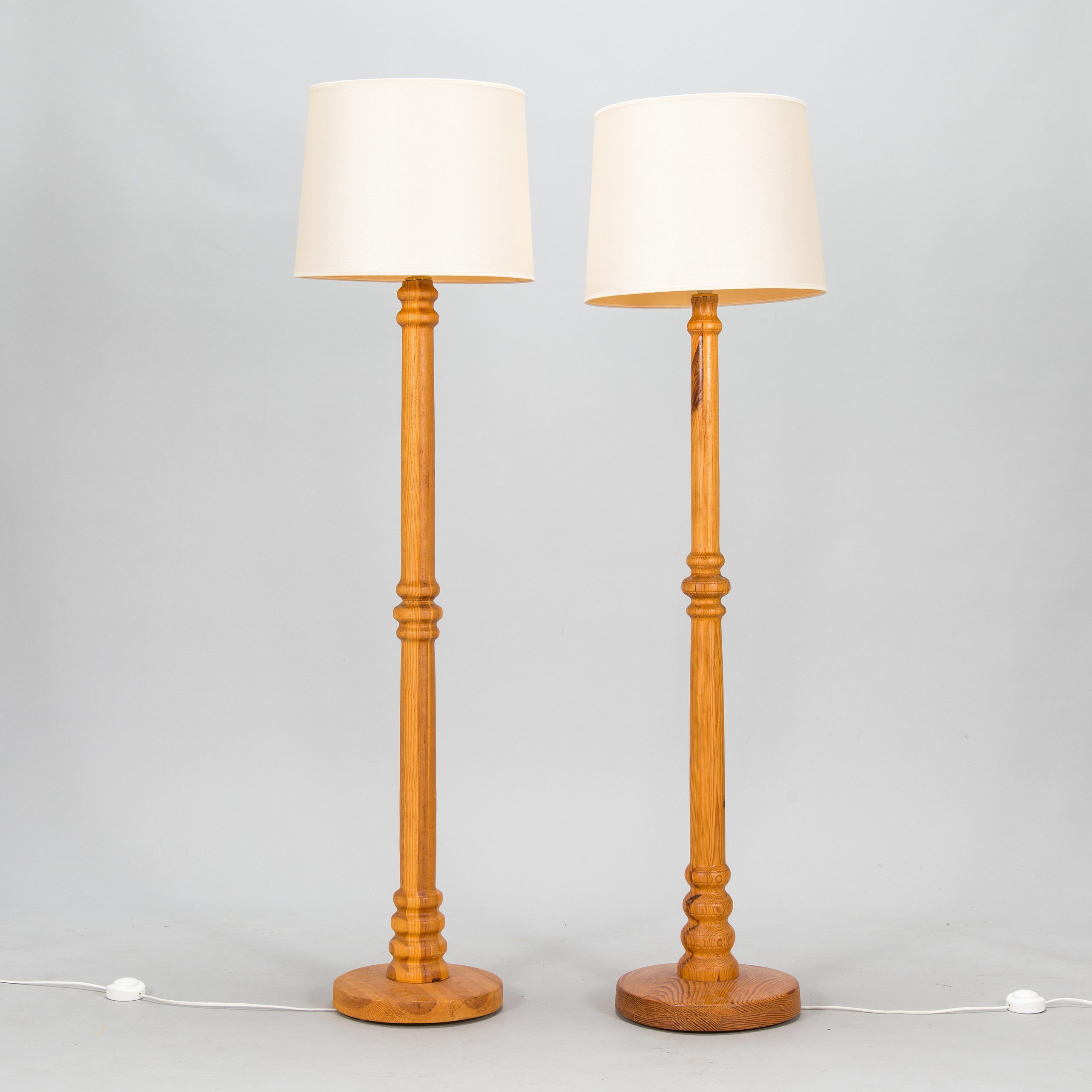Two 1960/70s Pine Wood Floor Lamps (View 7 of 20)