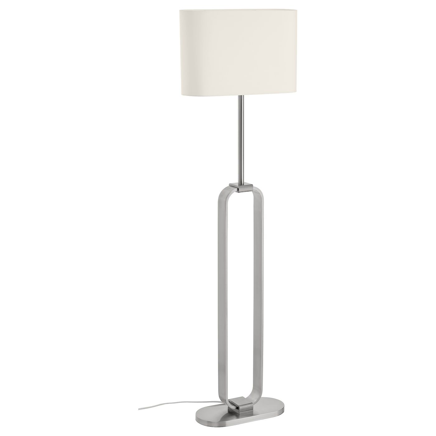 Uppvind Floor Lamp With Led Bulb, Nickel Plated/white, 59" – Ikea Intended For White Shade Floor Lamps (Gallery 20 of 20)