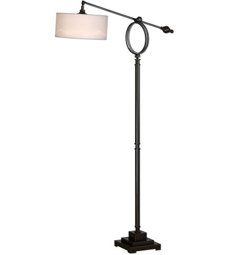 Uttermost 28082 1 Levisa 70 Inch 100 Watt Brushed Bronze Floor Lamp  Portable Light Within 70 Inch Floor Lamps (View 5 of 20)
