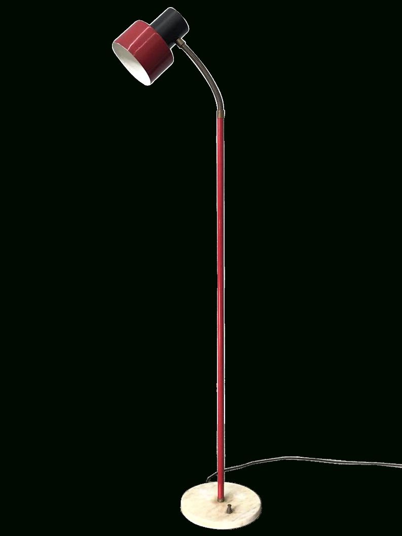 Vintage Red Floor Lamp With Marble Base Within Marble Base Floor Lamps (View 10 of 20)