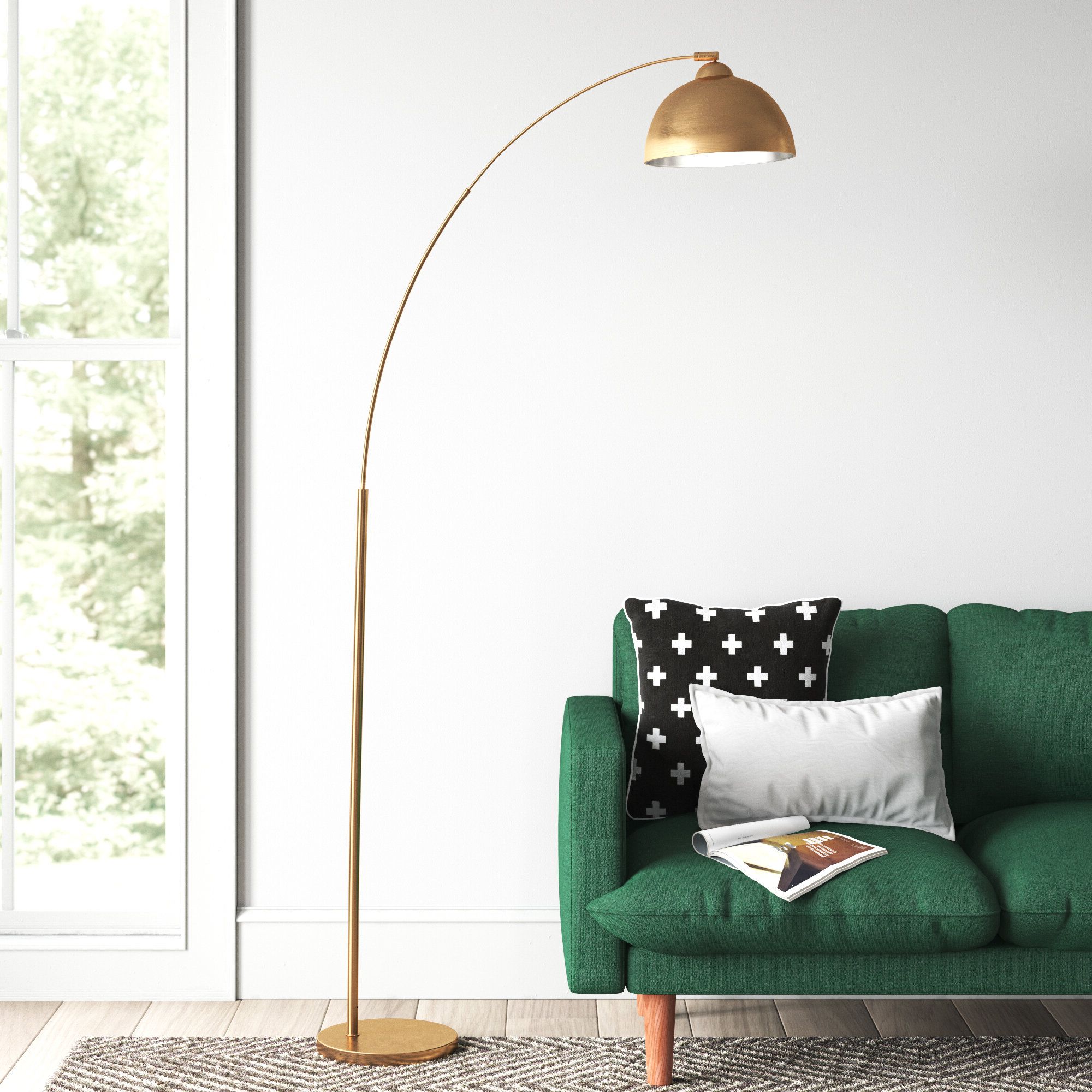Wade Logan® Arenstein Angelray 79" Arched Floor Lamp & Reviews | Wayfair With Regard To Arc Floor Lamps (View 15 of 20)