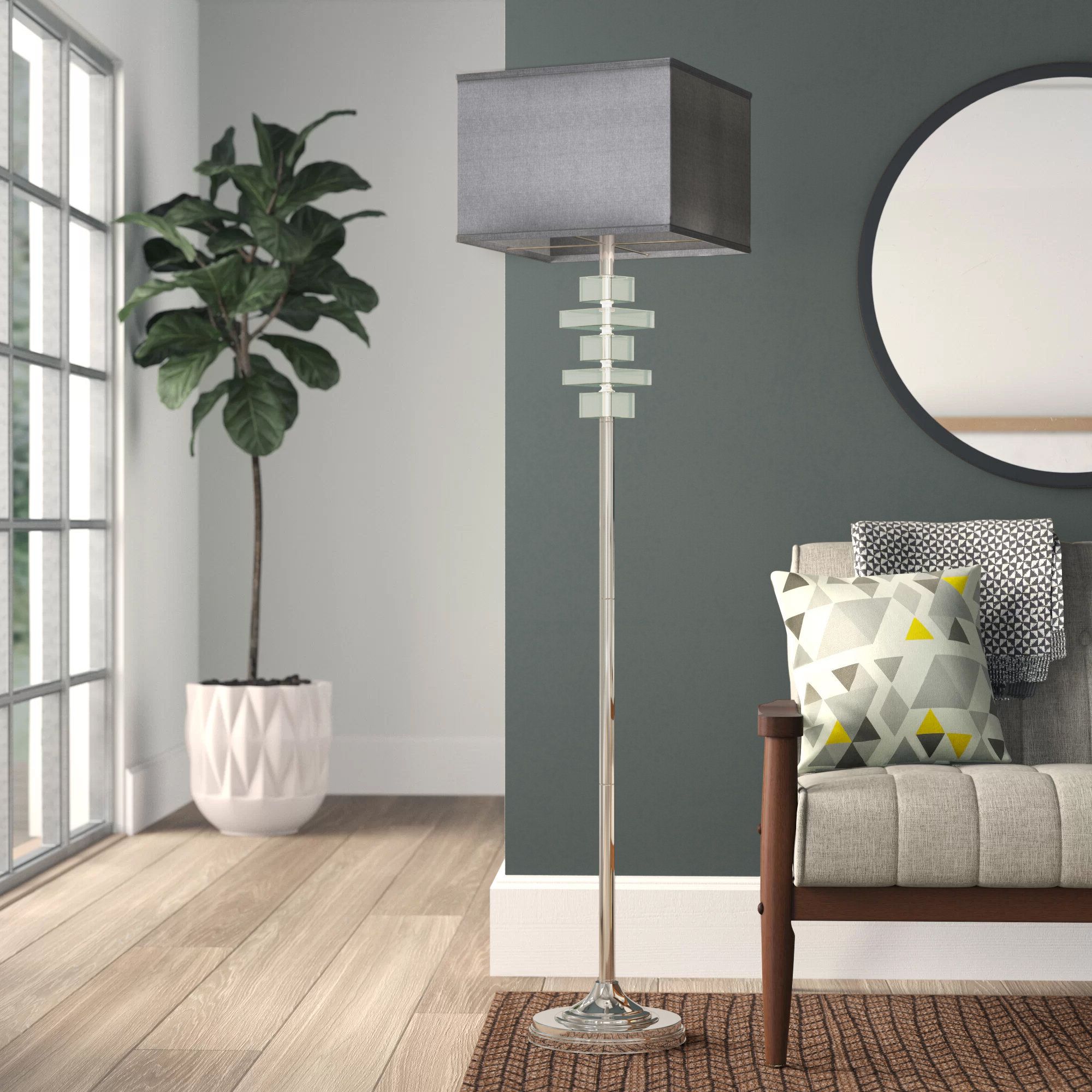 Wayfair | Gray Shade Floor Lamps You'll Love In 2023 Regarding Charcoal Grey Floor Lamps (View 12 of 20)