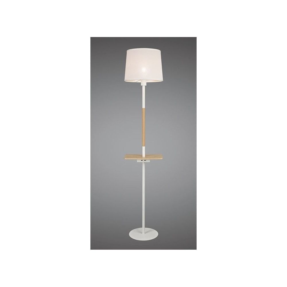 White And Beech Floor Lamp Usb Chargers | Lighting And Lights Uk With Floor Lamps With Usb Charge (View 1 of 20)