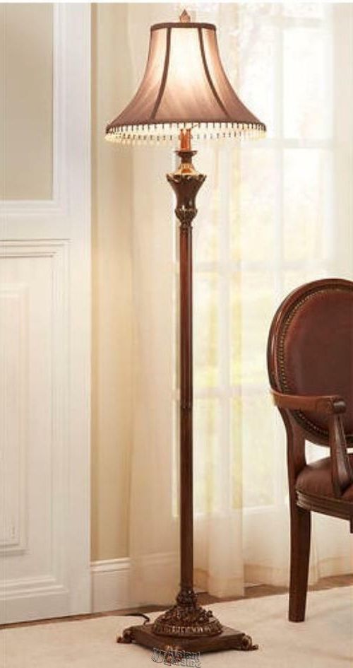 Woodland 60" Floor Lamp Faux Resemble Wood Gilded Gold Brown Ok  Lighting Ok 4171 | Ebay With Regard To Brown Floor Lamps (View 18 of 20)