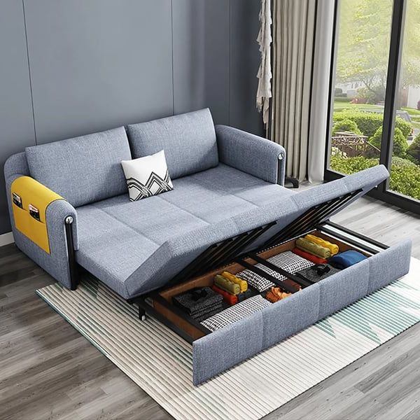 76.8'' Contemporary Cotton&linen Full Sleeper Sofa Convertible Storage Sofa  Bed Homary With Sleeper Sofas With Storage (Gallery 1 of 20)