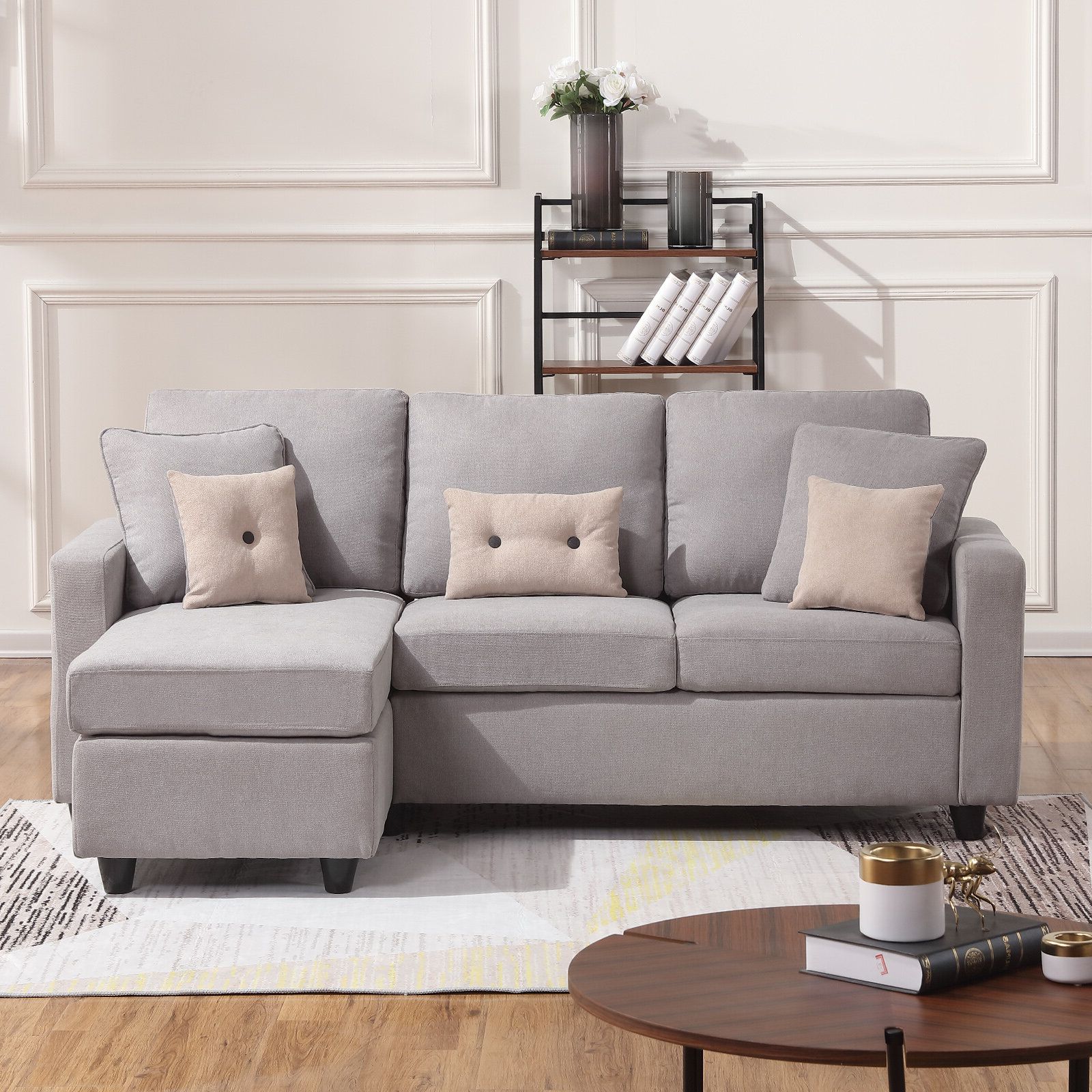 Andover Mills™ Campbelltown 2 – Piece Upholstered Sectional & Reviews |  Wayfair With Sectional Sofas With Ottomans And Tufted Back Cushion (View 12 of 20)