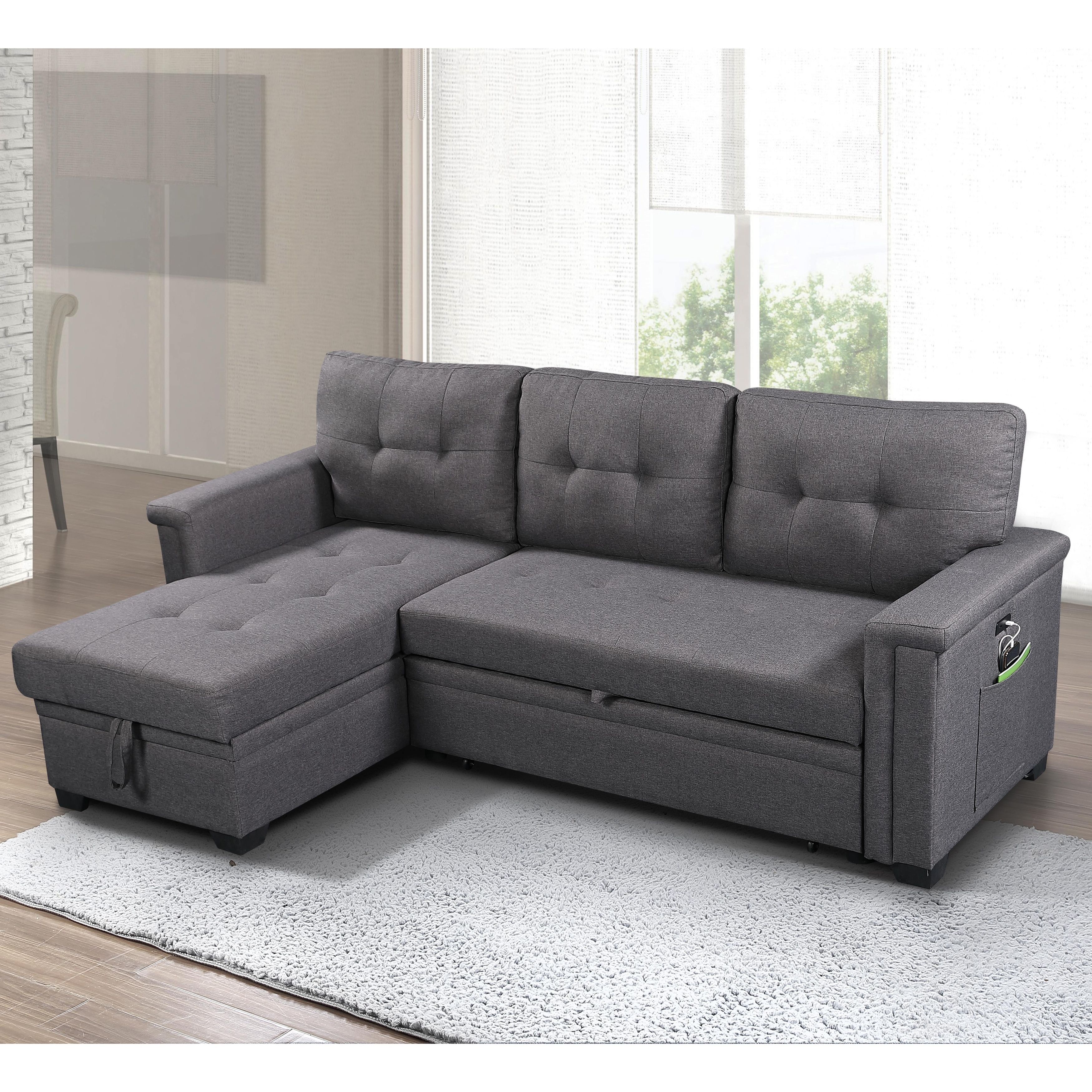 Ashlyn Reversible Sleeper Sofa With Storage Chaise – On Sale – – 30144937 With Regard To Convertible Sofa With Matching Chaise (Gallery 5 of 20)