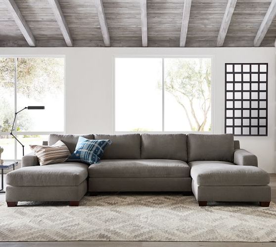 Big Sur Square Arm Upholstered U Shaped Chaise Sectional | Pottery Barn With Regard To Sectional Sofa U Shaped (View 6 of 20)