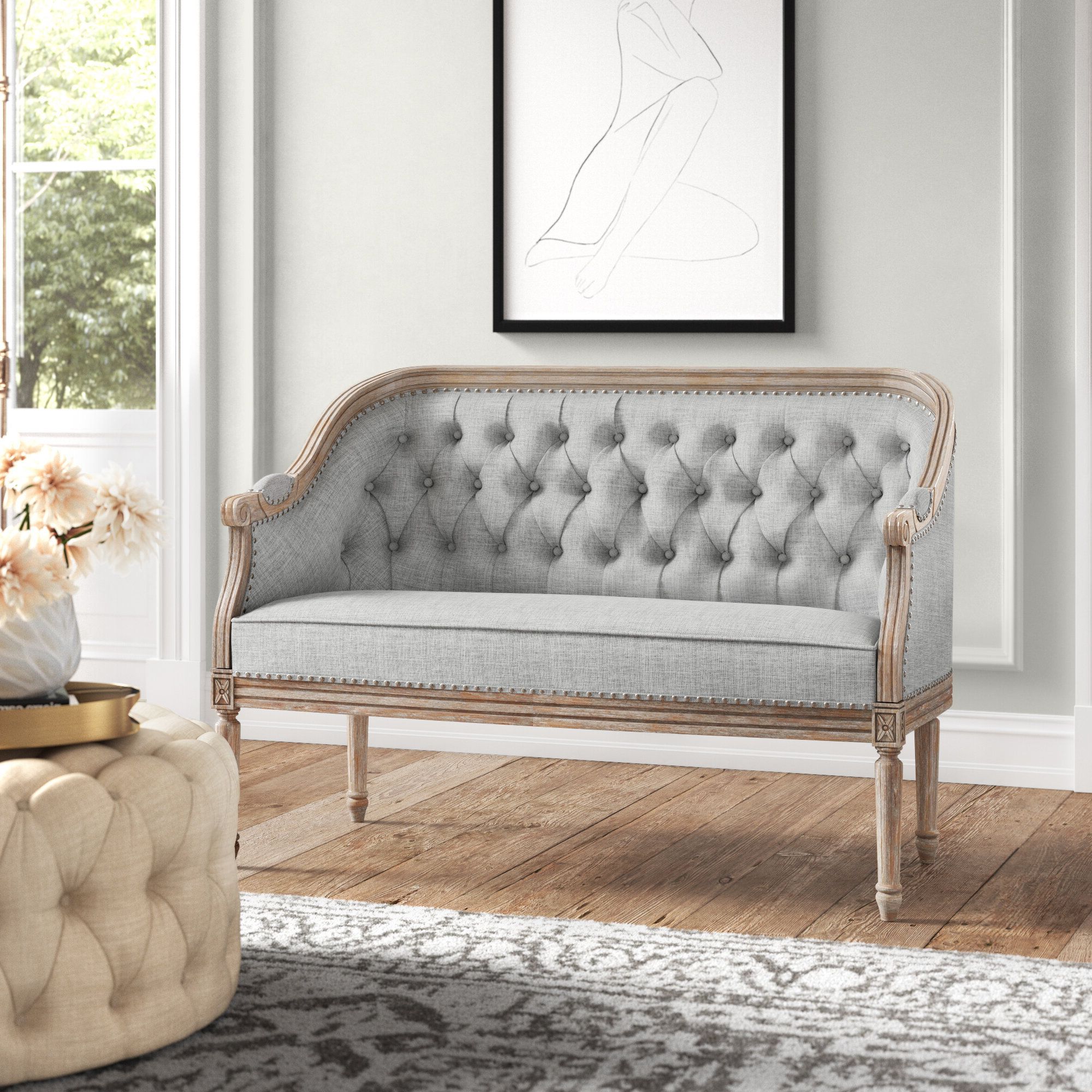 Blue Elephant 2 Seater Loveseat & Reviews | Wayfair.co.uk Pertaining To Couches Love Seats With Wood Frame (Gallery 8 of 20)