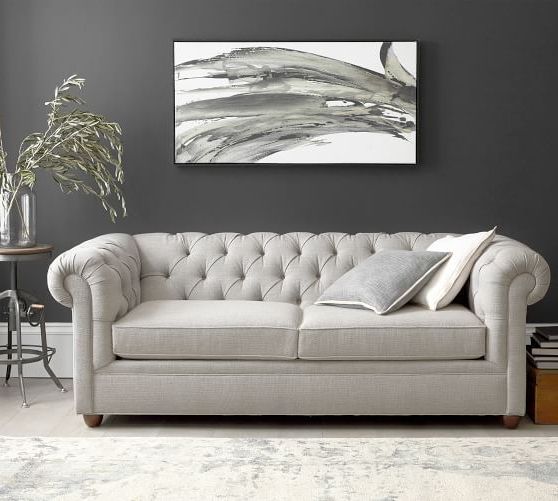Chesterfield Roll Arm Upholstered Sleeper Sofa | Pottery Barn Regarding Sofas With Rolled Arm (View 5 of 20)