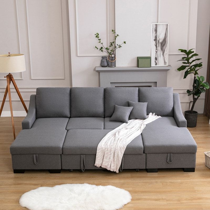 Convertible Sectional Sofas – Overstock For Sofas With Double Chaises (Gallery 14 of 20)