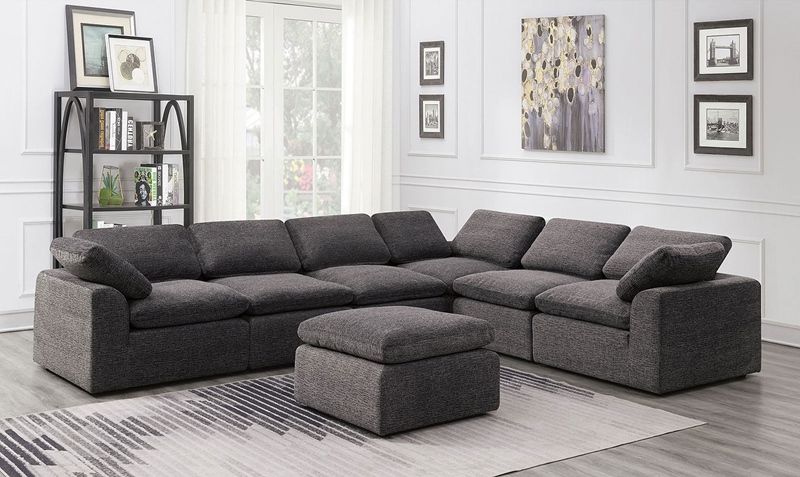 Furniture Of America | Cm6974gy 6seat Joel Gray 6 Seat Sectional Sofa  |dallas Designer Furniture Pertaining To 6 Seater Modular Sectional Sofas (View 10 of 20)