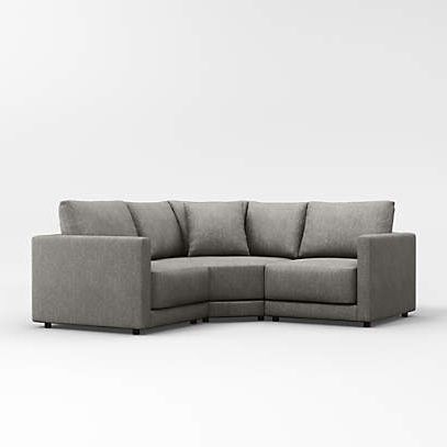 Gather Deep 3 Piece L Shaped Small Space Sectional Sofa + Reviews | Crate &  Barrel For L Shapped Apartment Sofas (View 7 of 20)