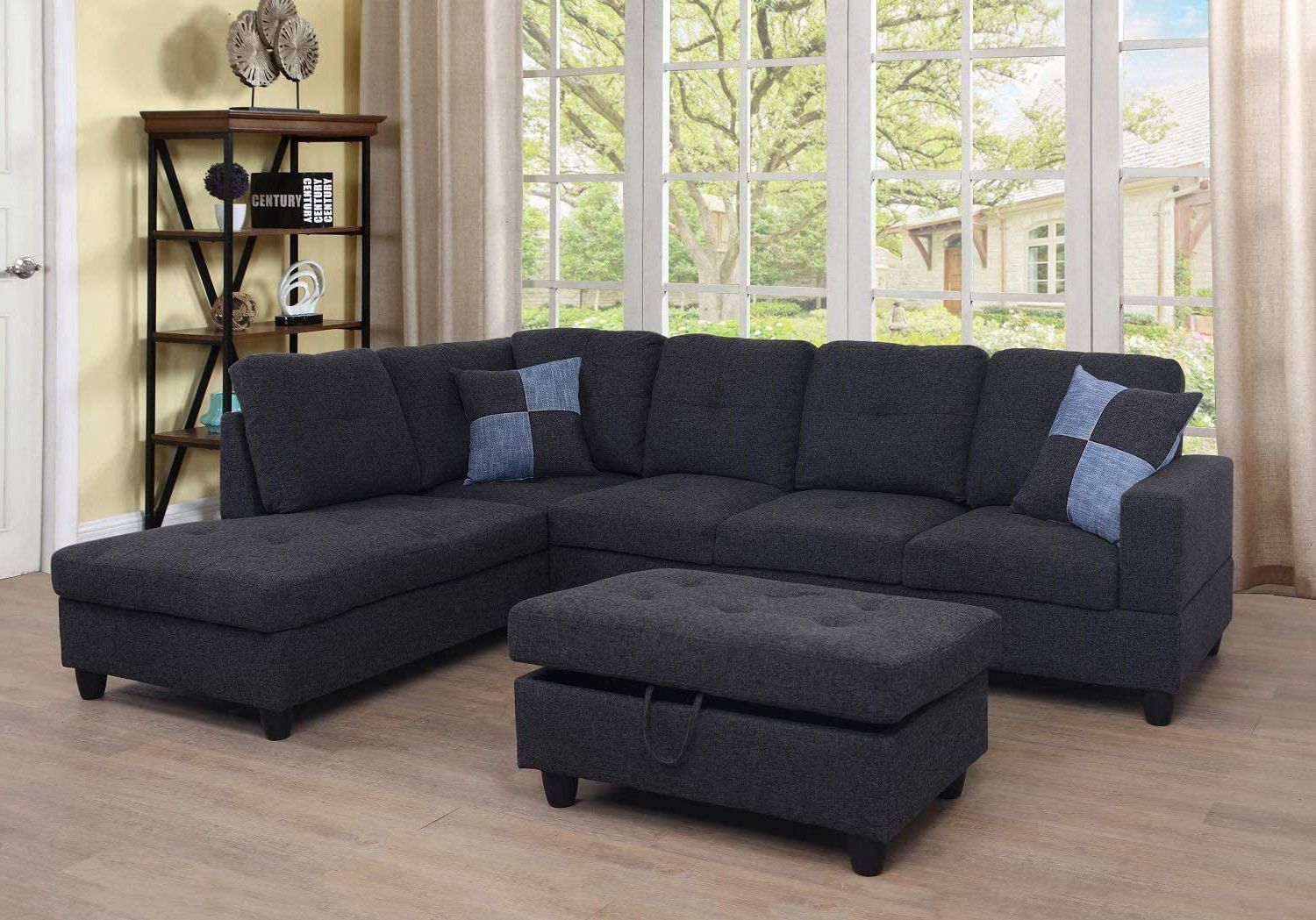 Gcf Huguley 103.5'' Sleeper Sectional With Storage Ottoman, Left Hand &  Right Hand Facing, Storage Ottoman – Walmart For Left Or Right Facing Sleeper Sectional Sofas (Gallery 8 of 20)