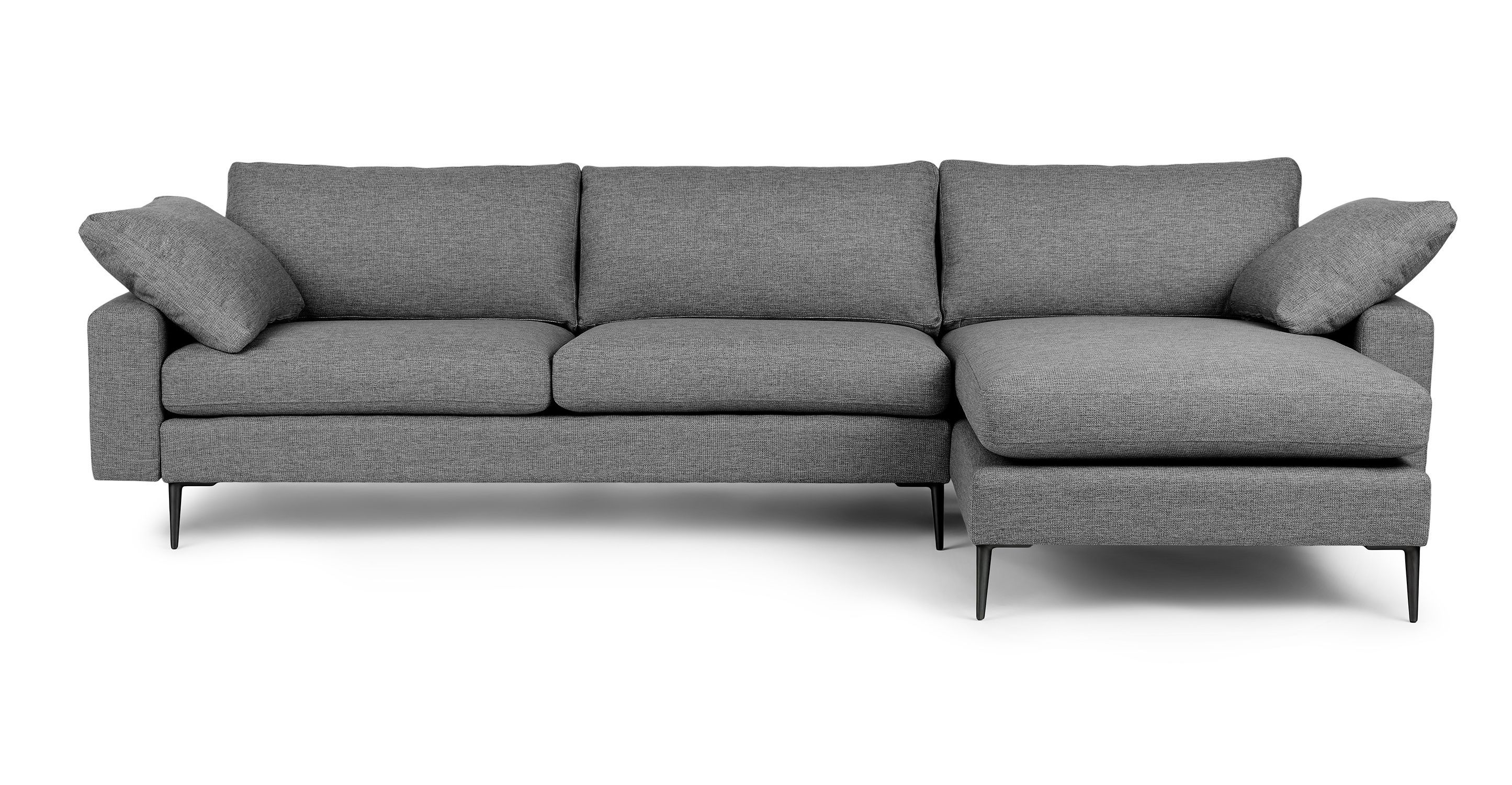 Gravel Gray Reversible Fabric Sectional | Nova | Article Within Reversible Sectional Sofas (View 3 of 20)