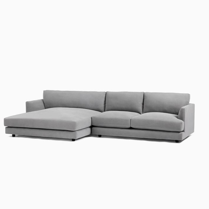 Haven 2 Piece Double Wide Chaise Sectional (127"–151") | West Elm Within Sofas With Double Chaises (View 2 of 20)