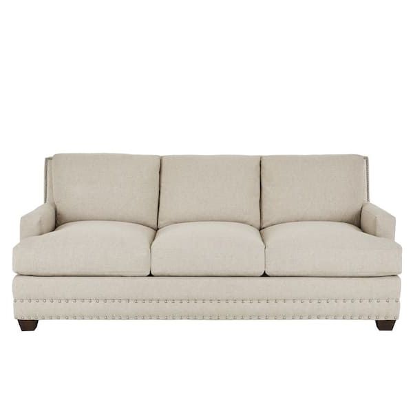 Home Decorators Collection Montrose 86 In. Upholstered Sofa With Nailhead  Trim Accent D48310npslizlin – The Home Depot Inside Sofas With Nailhead Trim (Gallery 9 of 20)