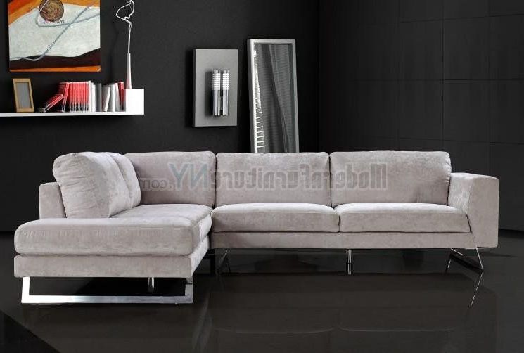Image Detail For  Beige Microfiber Modern Sectional Sofa With Chrome Metal  Legs Ny Vgss  | Modern Sofa Sectional, Sectional Sofa, Fabric Sectional  Sofas Within Chrome Metal Legs Sofas (Gallery 2 of 20)