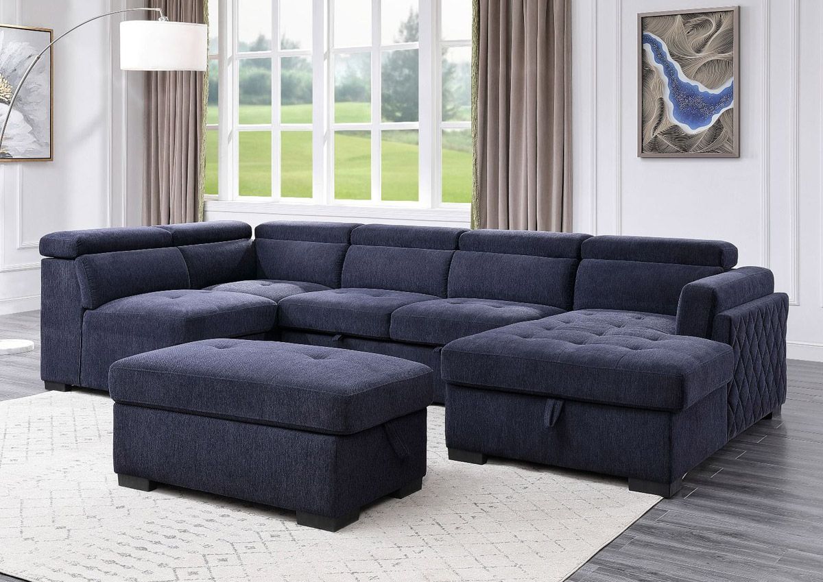 Juliana U Shape Sectional Sleeper Within U Shaped Sectional Sofa With Pull Out Bed (View 6 of 20)