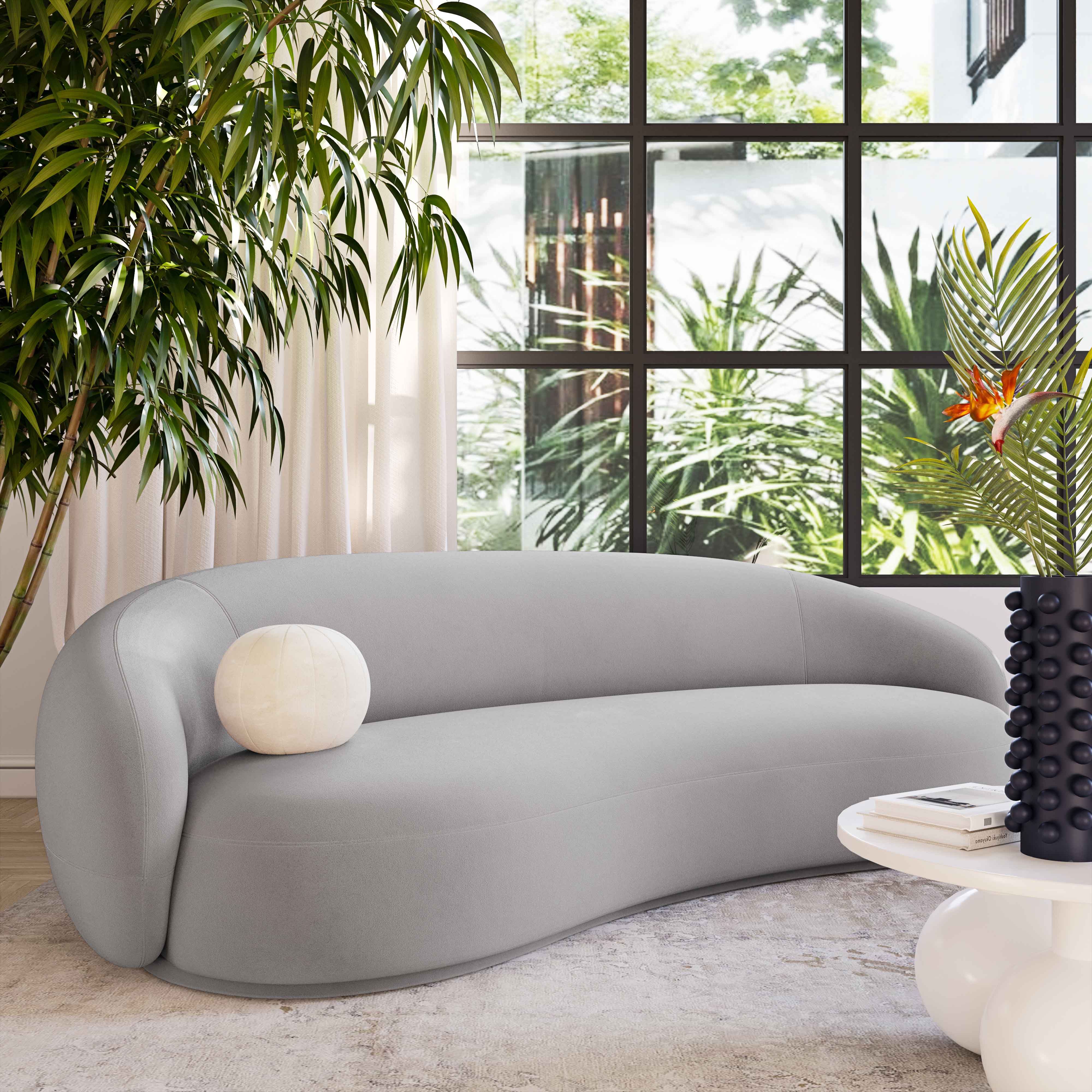 Kendall Light Grey Velvet Sofa – Tov Furniture In Light Gray Velvet Sofas (View 18 of 20)