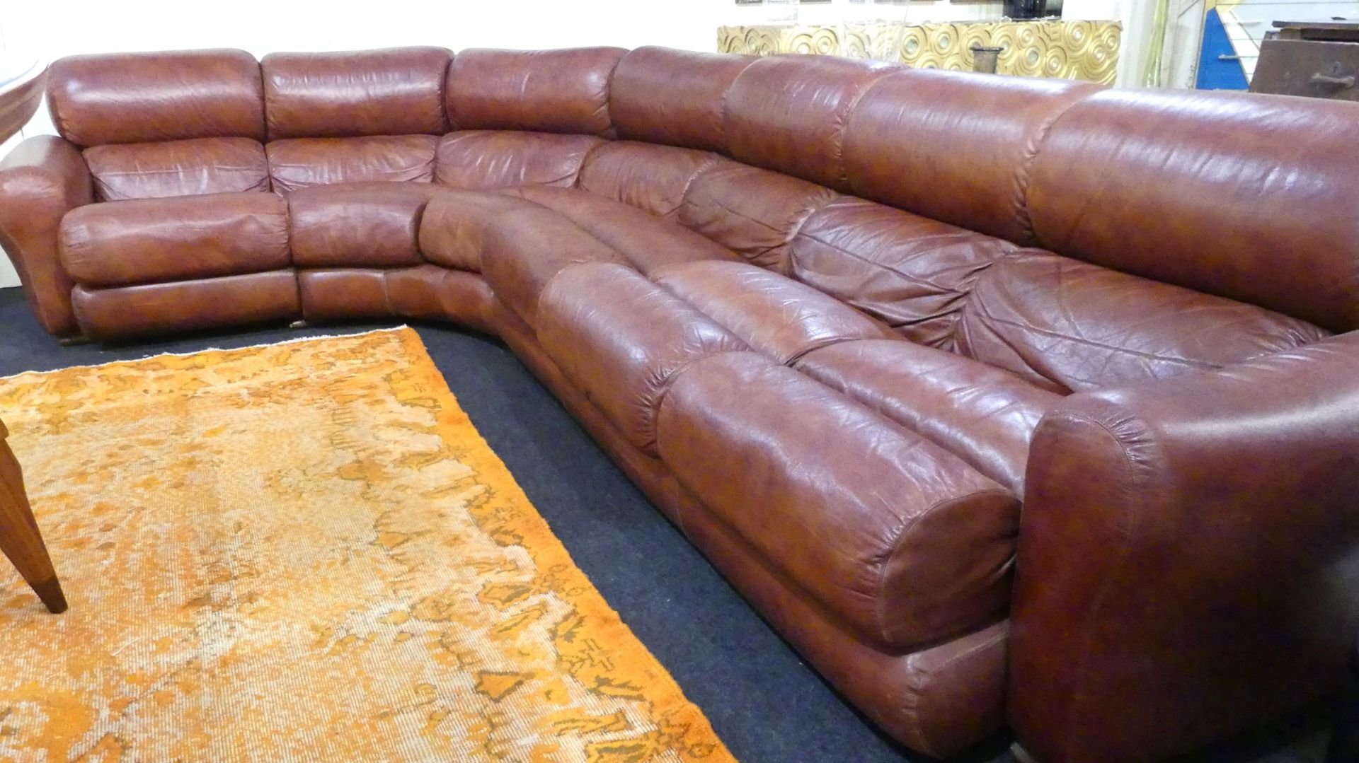 Large Insa Modular Sofa From The 70s In Aged Leather | Grand Vintage Pertaining To Modular Couches (View 16 of 20)