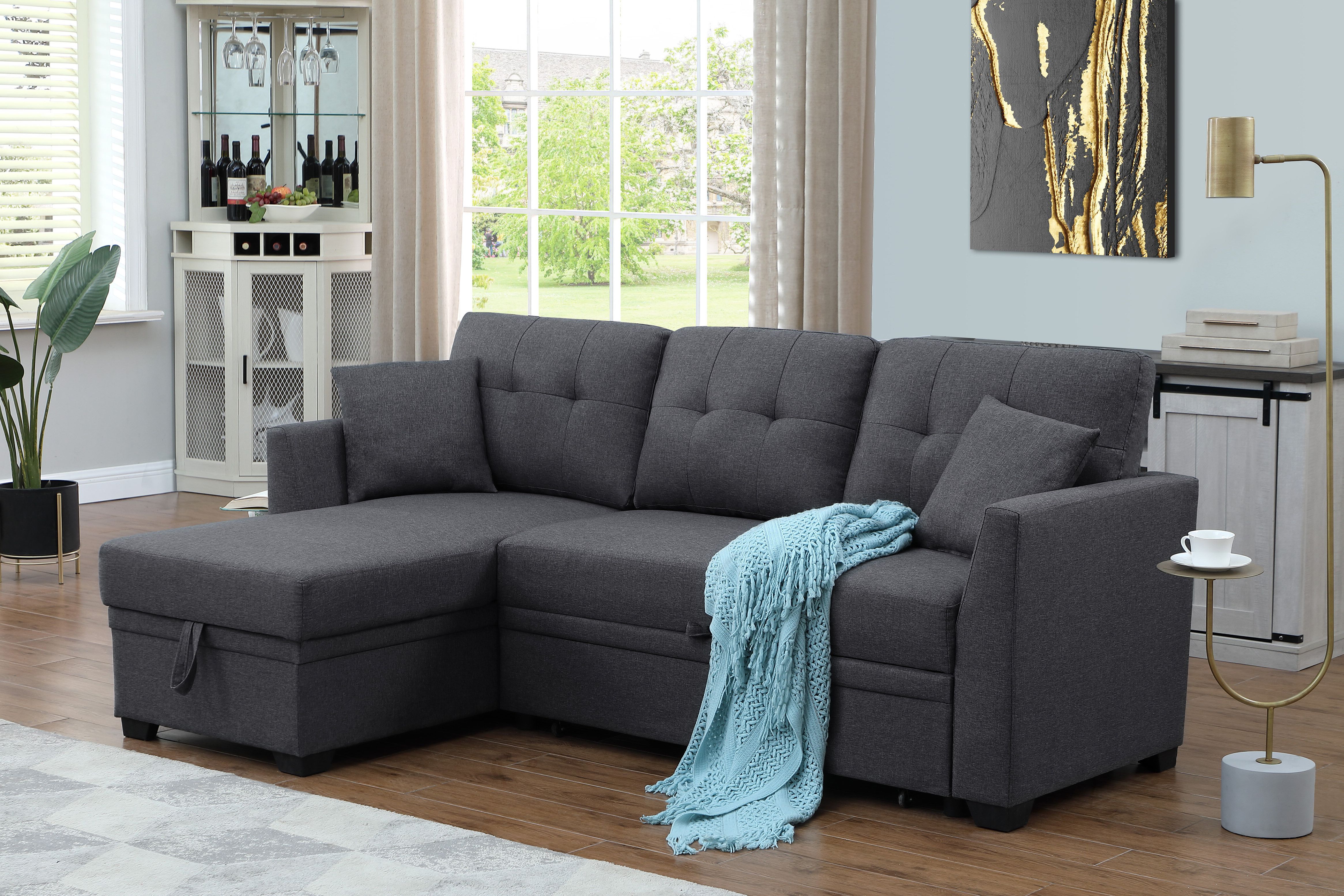 Latitude Run® Convertible Sleeper Sofa & Chaise & Reviews | Wayfair Intended For Convertible Sofas With Matching Chaise (Gallery 1 of 20)